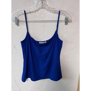 Reformation Jeans Royal Blue Ribbed Spaghetti Strap Tank Top Size L